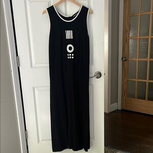 Richard Vintage Black Sleeveless Geo Maxi Dress 100% Cotton size Large